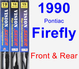 Front & Rear Wiper Blade Pack for 1990 Pontiac Firefly - Vision Saver