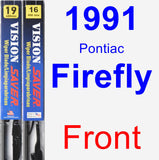 Front Wiper Blade Pack for 1991 Pontiac Firefly - Vision Saver