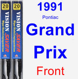 Front Wiper Blade Pack for 1991 Pontiac Grand Prix - Vision Saver