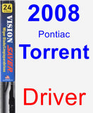 Driver Wiper Blade for 2008 Pontiac Torrent - Vision Saver