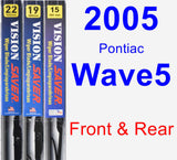 Front & Rear Wiper Blade Pack for 2005 Pontiac Wave5 - Vision Saver