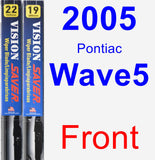 Front Wiper Blade Pack for 2005 Pontiac Wave5 - Vision Saver