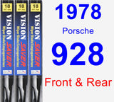 Front & Rear Wiper Blade Pack for 1978 Porsche 928 - Vision Saver