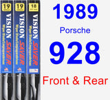 Front & Rear Wiper Blade Pack for 1989 Porsche 928 - Vision Saver