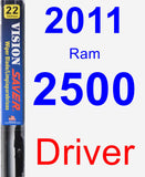 Driver Wiper Blade for 2011 Ram 2500 - Vision Saver