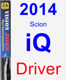 Driver Wiper Blade for 2014 Scion iQ - Vision Saver