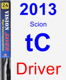 Driver Wiper Blade for 2013 Scion tC - Vision Saver