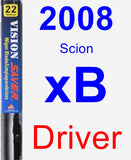 Driver Wiper Blade for 2008 Scion xB - Vision Saver