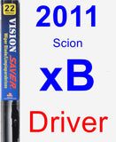 Driver Wiper Blade for 2011 Scion xB - Vision Saver