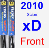 Front Wiper Blade Pack for 2010 Scion xD - Vision Saver