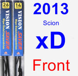 Front Wiper Blade Pack for 2013 Scion xD - Vision Saver