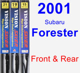 Front & Rear Wiper Blade Pack for 2001 Subaru Forester - Vision Saver