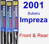 Front & Rear Wiper Blade Pack for 2001 Subaru Impreza - Vision Saver