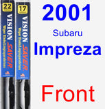 Front Wiper Blade Pack for 2001 Subaru Impreza - Vision Saver