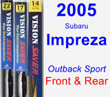 Front & Rear Wiper Blade Pack for 2005 Subaru Impreza - Vision Saver