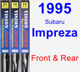 Front & Rear Wiper Blade Pack for 1995 Subaru Impreza - Vision Saver