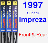 Front & Rear Wiper Blade Pack for 1997 Subaru Impreza - Vision Saver