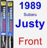 Front Wiper Blade Pack for 1989 Subaru Justy - Vision Saver