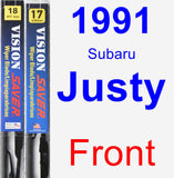 Front Wiper Blade Pack for 1991 Subaru Justy - Vision Saver