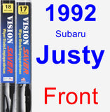 Front Wiper Blade Pack for 1992 Subaru Justy - Vision Saver