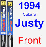 Front Wiper Blade Pack for 1994 Subaru Justy - Vision Saver