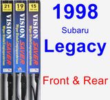 Front & Rear Wiper Blade Pack for 1998 Subaru Legacy - Vision Saver