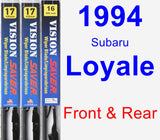 Front & Rear Wiper Blade Pack for 1994 Subaru Loyale - Vision Saver