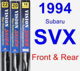 Front & Rear Wiper Blade Pack for 1994 Subaru SVX - Vision Saver