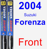 Front Wiper Blade Pack for 2004 Suzuki Forenza - Vision Saver