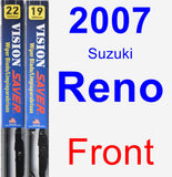 Front Wiper Blade Pack for 2007 Suzuki Reno - Vision Saver