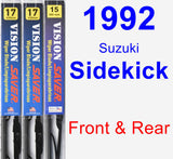 Front & Rear Wiper Blade Pack for 1992 Suzuki Sidekick - Vision Saver