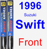 Front Wiper Blade Pack for 1996 Suzuki Swift - Vision Saver