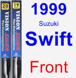 Front Wiper Blade Pack for 1999 Suzuki Swift - Vision Saver