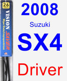 Driver Wiper Blade for 2008 Suzuki SX4 - Vision Saver