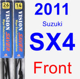 Front Wiper Blade Pack for 2011 Suzuki SX4 - Vision Saver