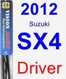 Driver Wiper Blade for 2012 Suzuki SX4 - Vision Saver