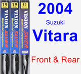 Front & Rear Wiper Blade Pack for 2004 Suzuki Vitara - Vision Saver