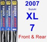 Front & Rear Wiper Blade Pack for 2007 Suzuki XL-7 - Vision Saver