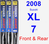 Front & Rear Wiper Blade Pack for 2008 Suzuki XL-7 - Vision Saver