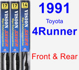 Front & Rear Wiper Blade Pack for 1991 Toyota 4Runner - Vision Saver