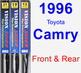 Front & Rear Wiper Blade Pack for 1996 Toyota Camry - Vision Saver