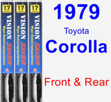 Front & Rear Wiper Blade Pack for 1979 Toyota Corolla - Vision Saver