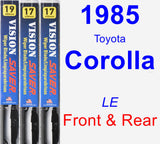 Front & Rear Wiper Blade Pack for 1985 Toyota Corolla - Vision Saver