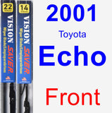 Front Wiper Blade Pack for 2001 Toyota Echo - Vision Saver