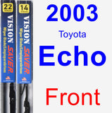 Front Wiper Blade Pack for 2003 Toyota Echo - Vision Saver