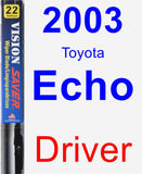 Driver Wiper Blade for 2003 Toyota Echo - Vision Saver