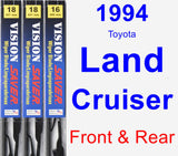 Front & Rear Wiper Blade Pack for 1994 Toyota Land Cruiser - Vision Saver