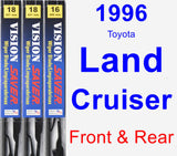 Front & Rear Wiper Blade Pack for 1996 Toyota Land Cruiser - Vision Saver