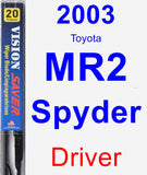 Driver Wiper Blade for 2003 Toyota MR2 Spyder - Vision Saver