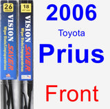 Front Wiper Blade Pack for 2006 Toyota Prius - Vision Saver